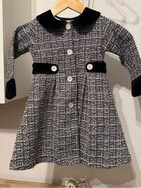 EUC Blueberi Blvd Girls Size 4 Tweed Coat & Dress Set